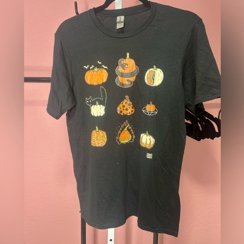 Murder Apparel Nine Pumpkins Black Halloween Spooky T-shirt, Size Small. NWT - Picture 3 of 6
